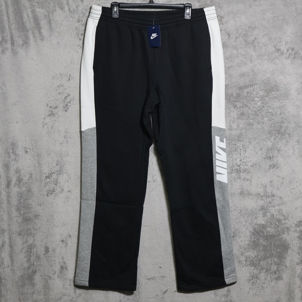 Nike Joggers Mens 2XL Black White Colorblock Club Fleece Sweatpants 616500-010